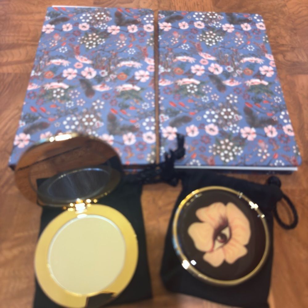 Floral Notebook and Compact Mirror Set